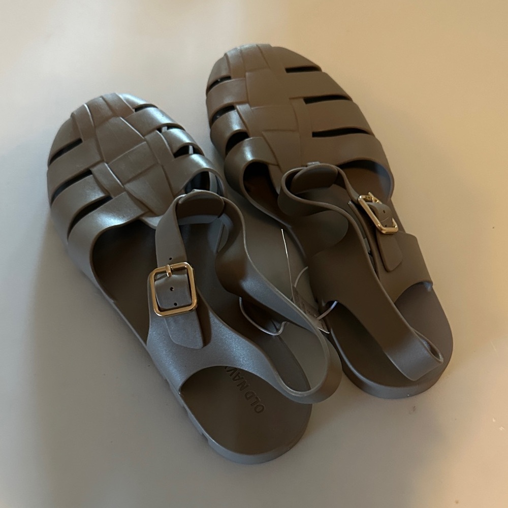 Old Navy Taupe Strappy Sandals with Buckle